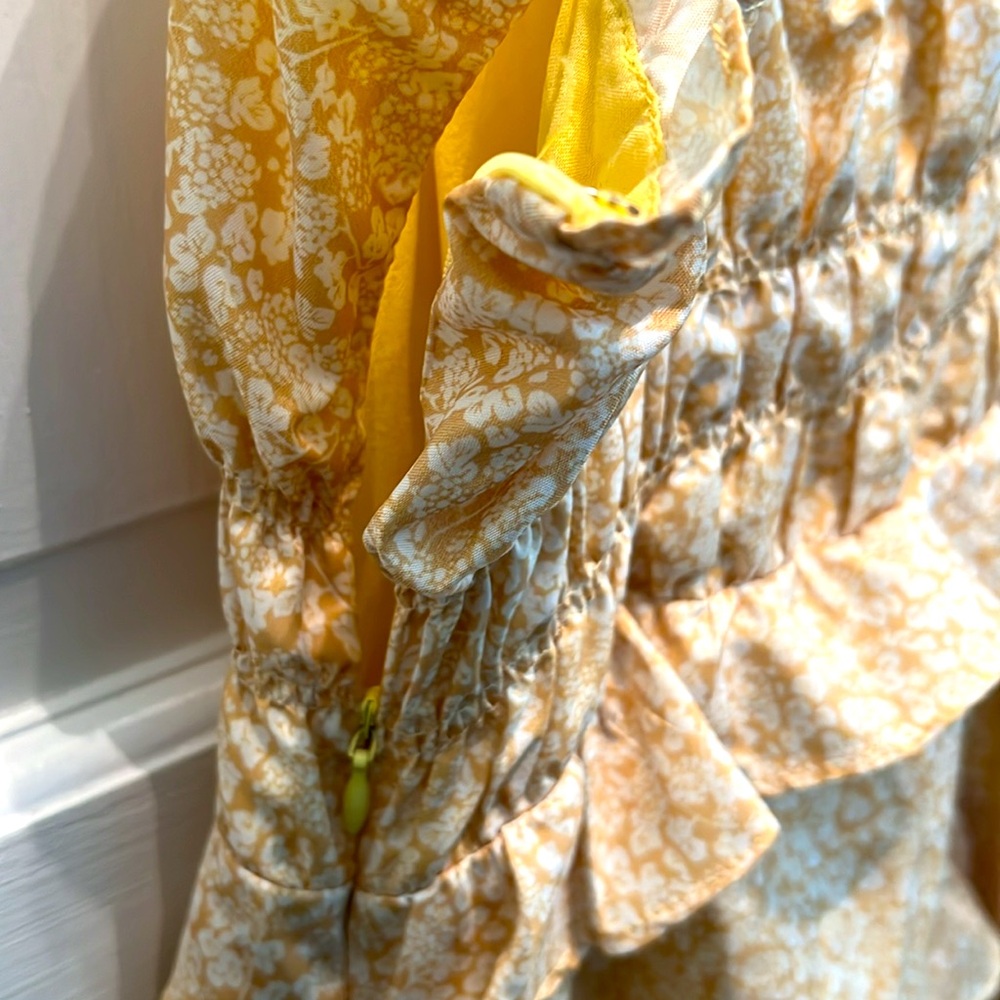 NWOT Polly Yellow and White Sundress - Picture 6 of 6